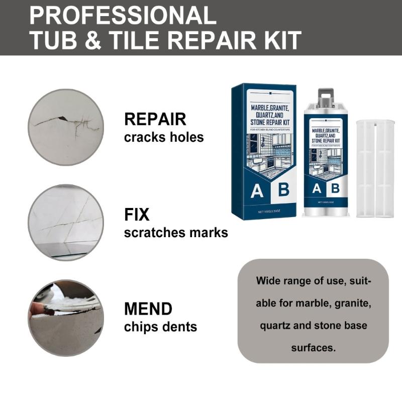 Ceramic Tile Porcelain Repair Waterproof Tube Tile Refinishing Porcelain Bathtub Repair AB Adhesive Glues for Porcelain