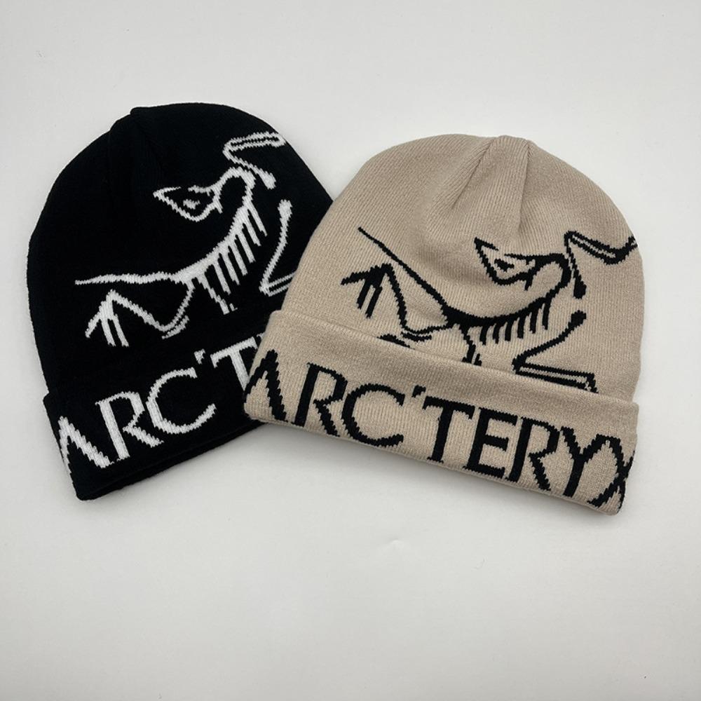 Beanie Thread Knitted Hat Word Bird Warm Woolen Cap Unisex Hip-hop Style Hat  In Autumn Winter