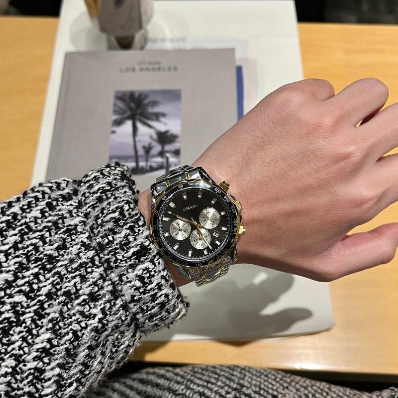 Swiss multifunctional men's mechanical watch steel belt luminous quartz watch popular one generation