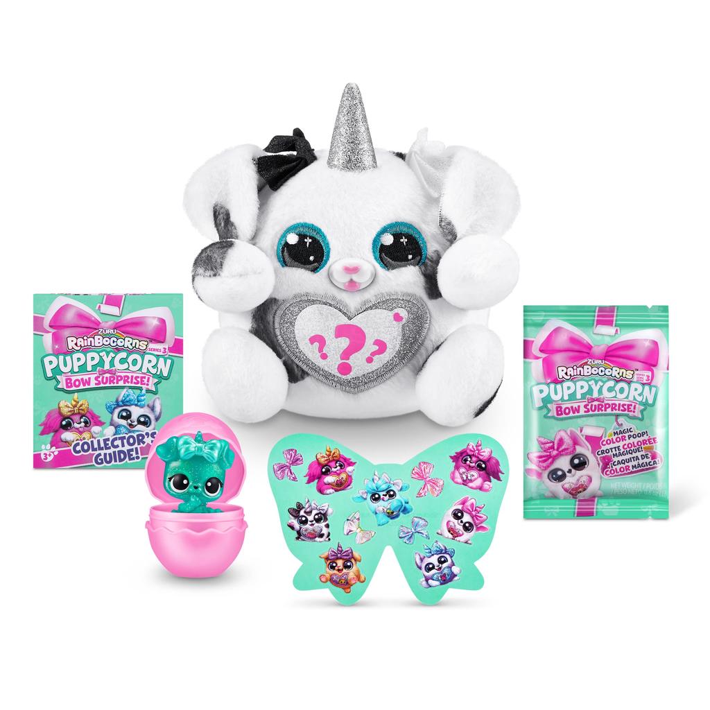 ZURU Rainbocorns Puppycorn Surprise Series 3 Samling Plyschleksak Överraskningsägg Klistermärkepaket Slime Hund Gosedjur för Åldrar Flickor Barn (Dalmatiner) 3+