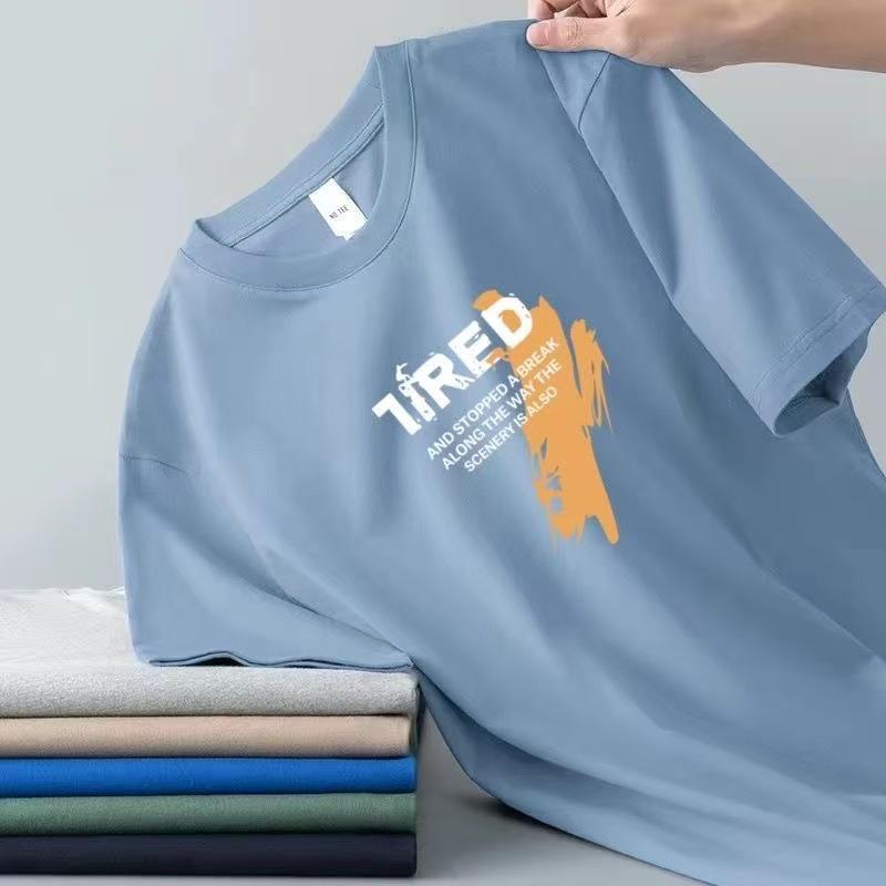 

Мужская футболка оверсайз в корейском стиле на лето 2025 года - модная, с коротким рукавом и легкая L