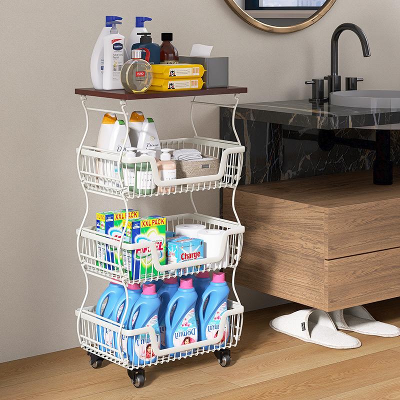 Kitchen Thickened Fruit and Vegetable Rack Multi-functional Rack Multi-layer Storage Rack Floor Trolley Rack