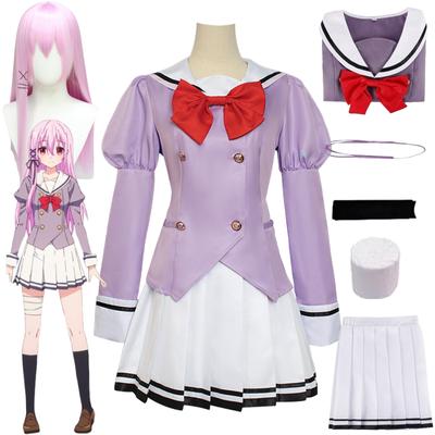 Anime Engage Kiss Kisara Cosplay Pink Wig JK School Dress Full Set of Uniforms Halloween Christmas Party Costumes