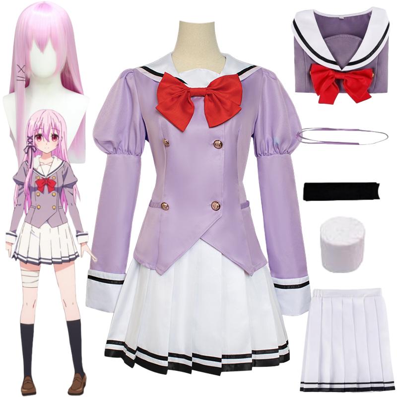 

Аніме Engage Kiss Kisara Cosplay Pink Wig JK School Dress Full Set of Uniforms Halloween Christmas Party Costumes XXL-(Costume+Wig)