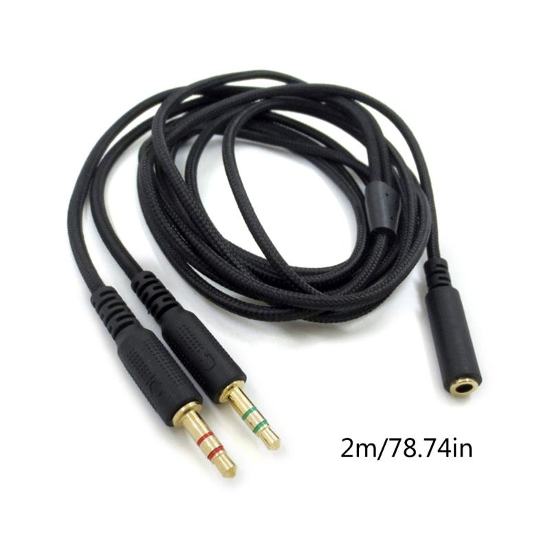 3.5mm Male To Female Cable 1 Female To 2 Male 3.5mm Head Splitter for Headset Headphone Extension Connection Cable