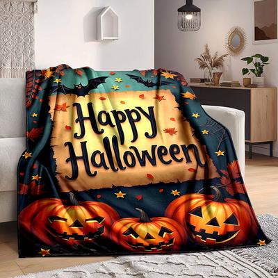 1 Stück Halloween Dekoration Decke, Leichte Flanell Überwurfdecke für Sofa, Bett, Reise, Camping, Wohnzimmer, Büro, Couch, Stuhl und Bett,