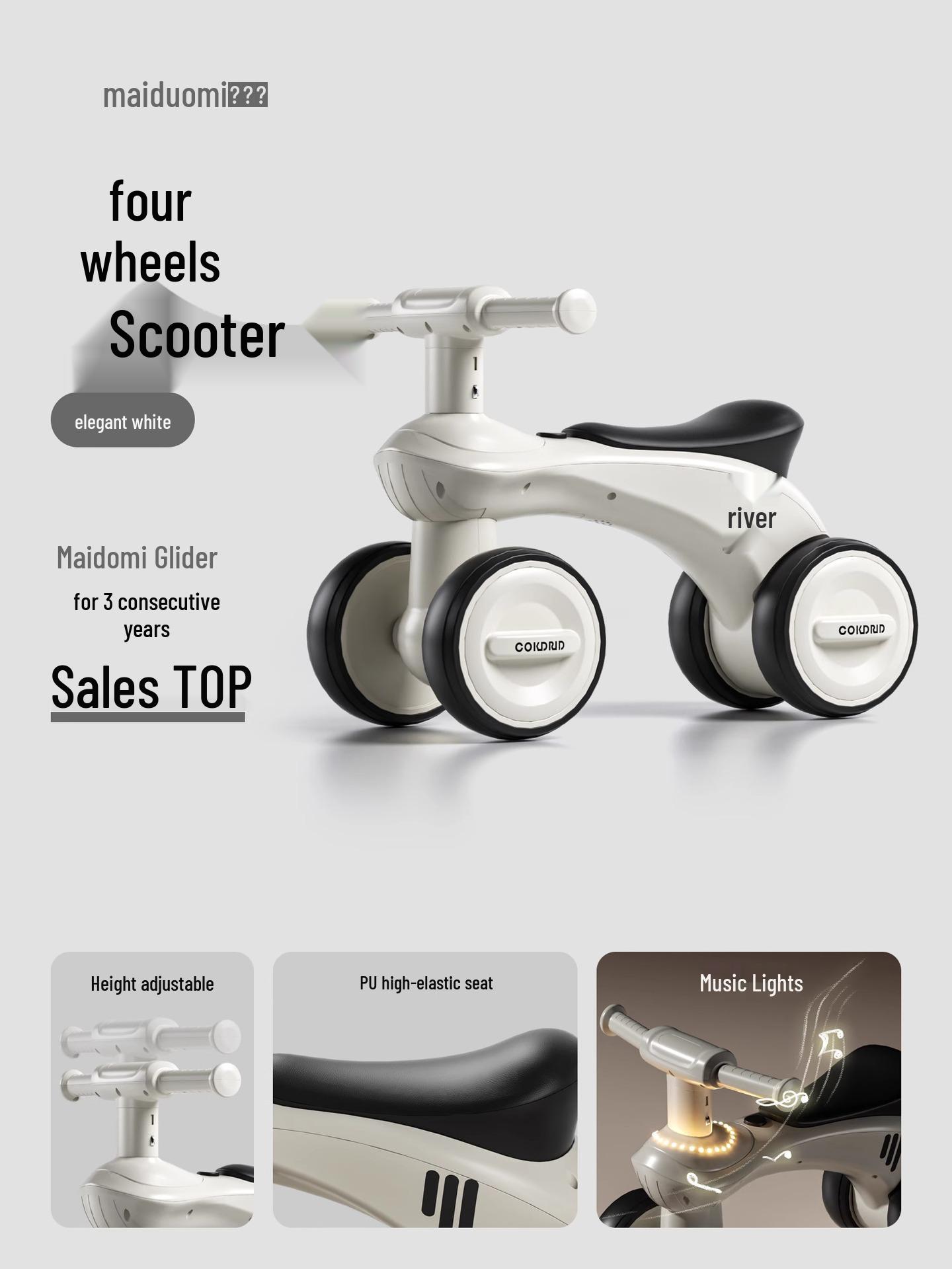 

Детский 4-колесный балансировочный велосипед Maiduomi и детский самокат (Возраст 1-3 года)