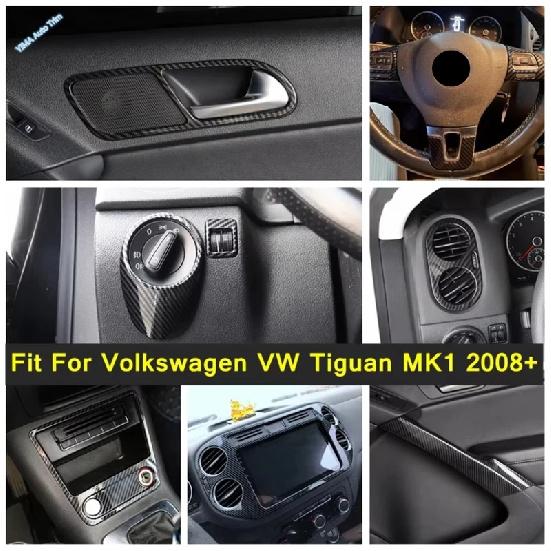 For Volkswagen VW Tiguan MK1 2008 - 2015 Car Steering Wheel / Armrest Handle / Head Lights Panel Cover Trim Interior Accessories