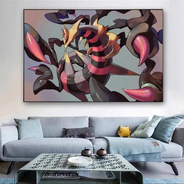 

Pokemon Japanese Anime Peripheral Pikachu Charizard Giratina Wall Art Poster Decor Canvas PaintingModern Room Decorate Picture 21X30CMNo Framed