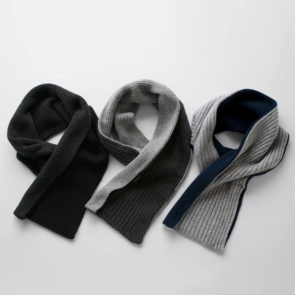 Prodigal Cashmere Reversible Scarf for Men Black and Charcoal 100% One-Loop (Free Size, Gray)