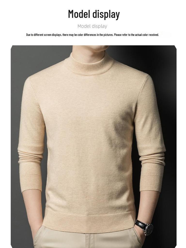 Herrenpullover mit halbem Rollkragen: Trendige Herbst/Winter Strickware im koreanischen Stil, Warme Oberbekleidung für Herren