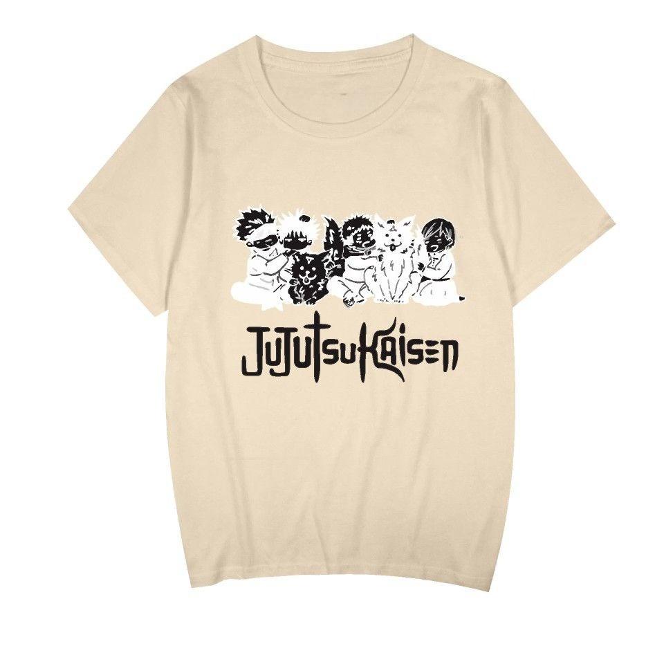 2025 Summer New Jujutsu Kaisen Spell Back To Fight Around Loose Men's and Women's Pullover Short-sleeved T-shirt Summer