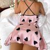 Pajama Women Slit Suspender Dress Outfit Satin Versatile Casual and Comfortable Women's Sexy and Charming Backless Sleeping Top