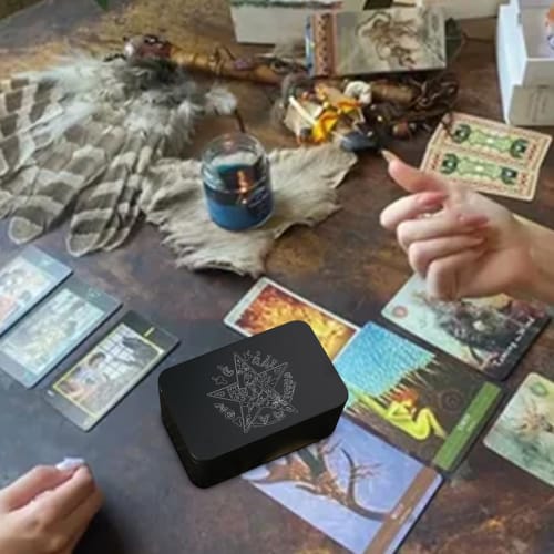 Tarot Card Holder, Tarot Card Box, Card Storage Box - Convenient Tarot Card Storage Box, Board Game Card Box, Portable Tarot Organizer Storage Case Ho