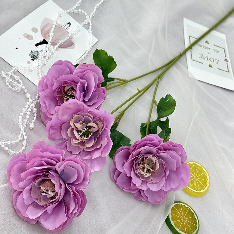 

Artificial Peony Flower Wedding Hotel Restaurant Decoration Desktop Ornament Purple