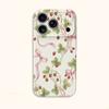 Soft Ribbon Strawberry Bow Floral Pattern Graphic Art Film Aesthetic Protective Shockproof Bumper Phone Case Cover For iPhone 14 15 16 Pro Max Plus