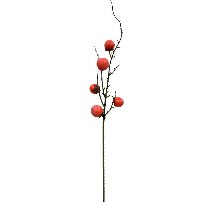 Artificial Flower Fruits Mini Persimmons Green Plants Fake Persimmons Living Room Decorations Persimmon Trees Fake Flowers