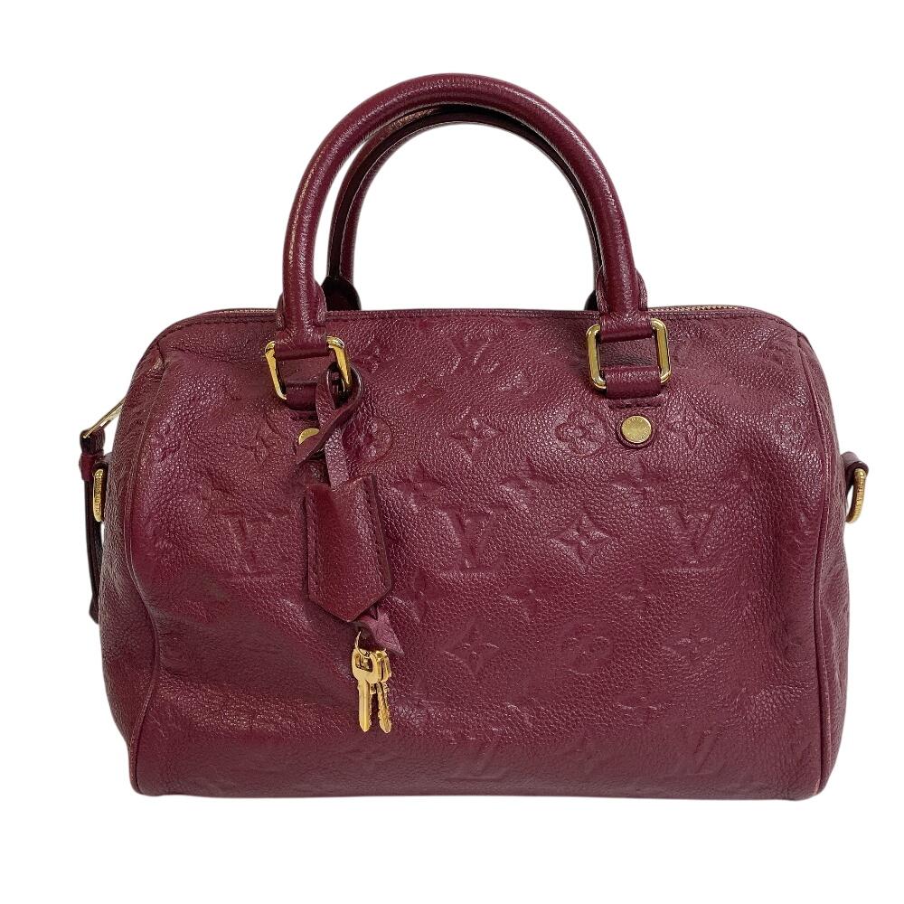 

LOUIS VUITTON M40827 2way Shoulder Bag Monogram Unplant leather Speedy Bundriere 25 Handbag wine-red leather Women Used