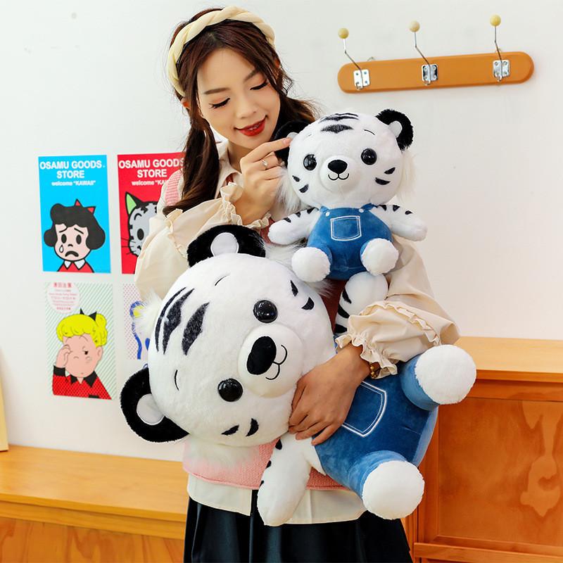 Cowboy Tiger Plush Toy With Short Pile Velvet For Kids Bedroom Decor