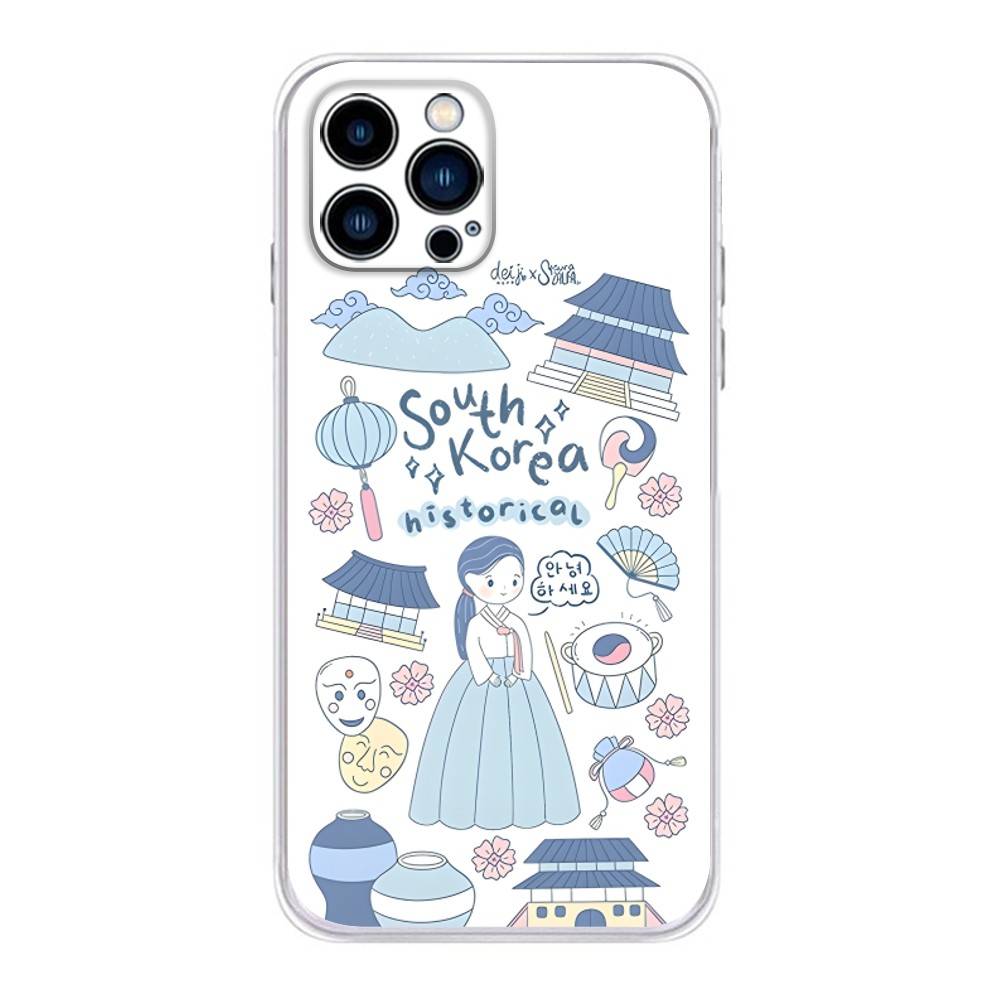 

South Korea SEOUL Travel Phone Case For iPhone 17 16,15,14,13,12,11 Plus,Pro,Max,XR,Plus,E,Mini Transparent Soft Cover iPhone17