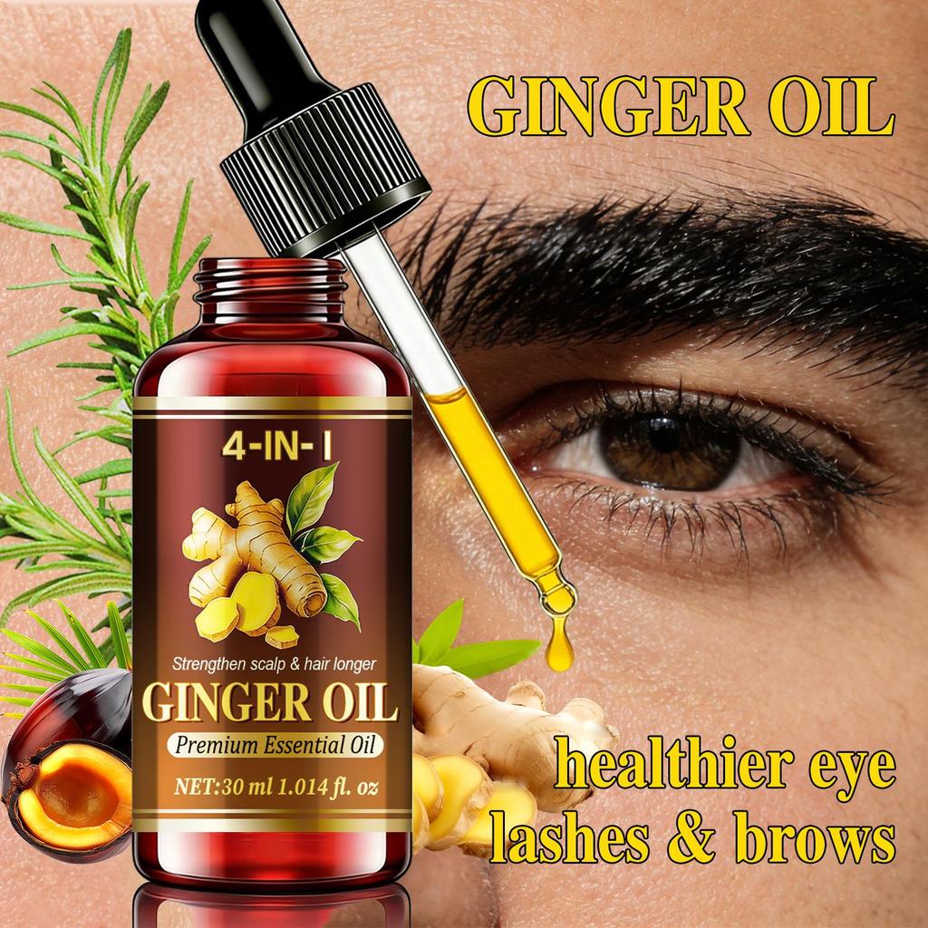 Ginger Oil-Nourish Hair Strands And Improve Hair Quality-Strengthen Scalp & Hair Longer-Suitable For All Hair Types, 30ml