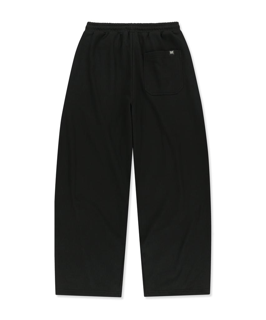 BROWNBREATH Tag Two Tuck Wide Sweat Pants - Black