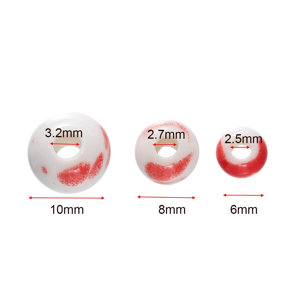 50pcs/Lot 6/8/10mm Classic Ceramic Beads Spacer Loose Round for Necklace Bracelet Earrings Jewelry Making Accessories
