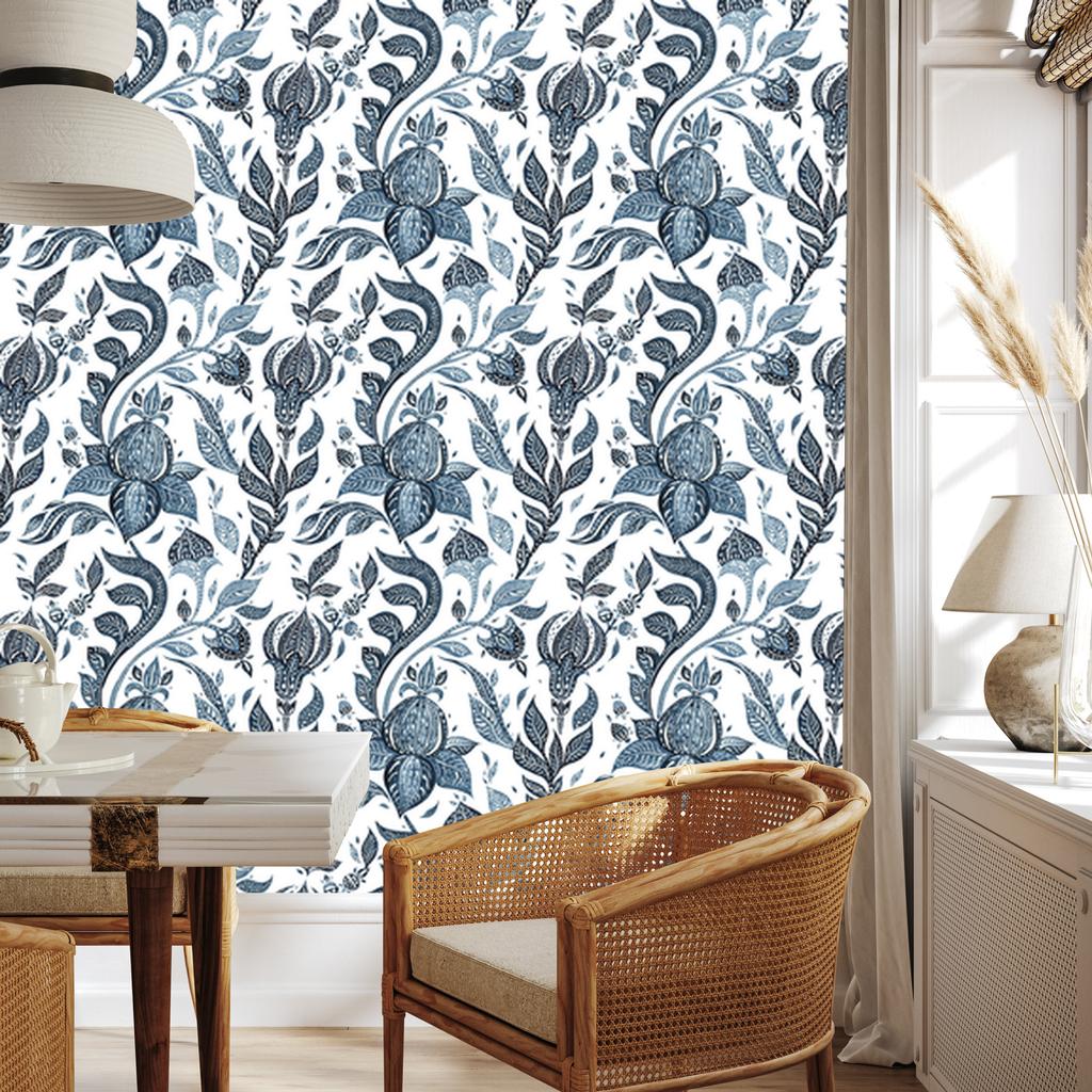 Abstract Flowers Wallpaper in Watercolor Style for Living Room and Bedroom 50x1000