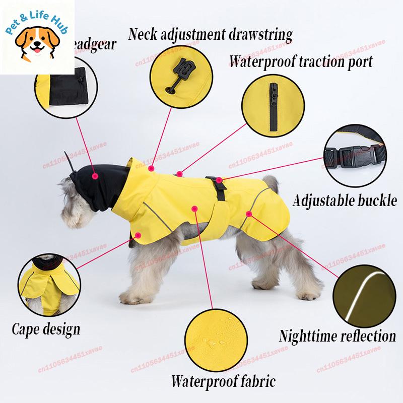 Pet Dog Waterproof Raincoat Outdoor Universal For Small Medium Dogs Teddy Bichon Puppy Casual Pet Apparel Clothes