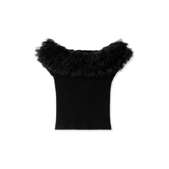 SNIDEL Volume Tulle Docking Knit Pullover SWNT242103 Women s