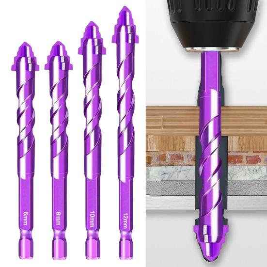 1/4/6Pcs Four-Edged Sawtooth Drill Bits High Hardness Rust Resistant Multifunctional Four Blade Serrated Eccentric Drill Bits