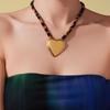 Qiong Yao Design Sense Photochromic Geometric Pendant, Long Leopard Print Necklace, Simple 18K Gold Plated Clavicle Chain.