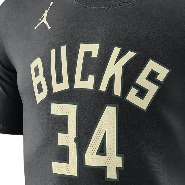 Jordan NBA Milwaukee Bucks Giannis Antetokounpo T-shirt Black/Sail Men Streetwear DV5783-015