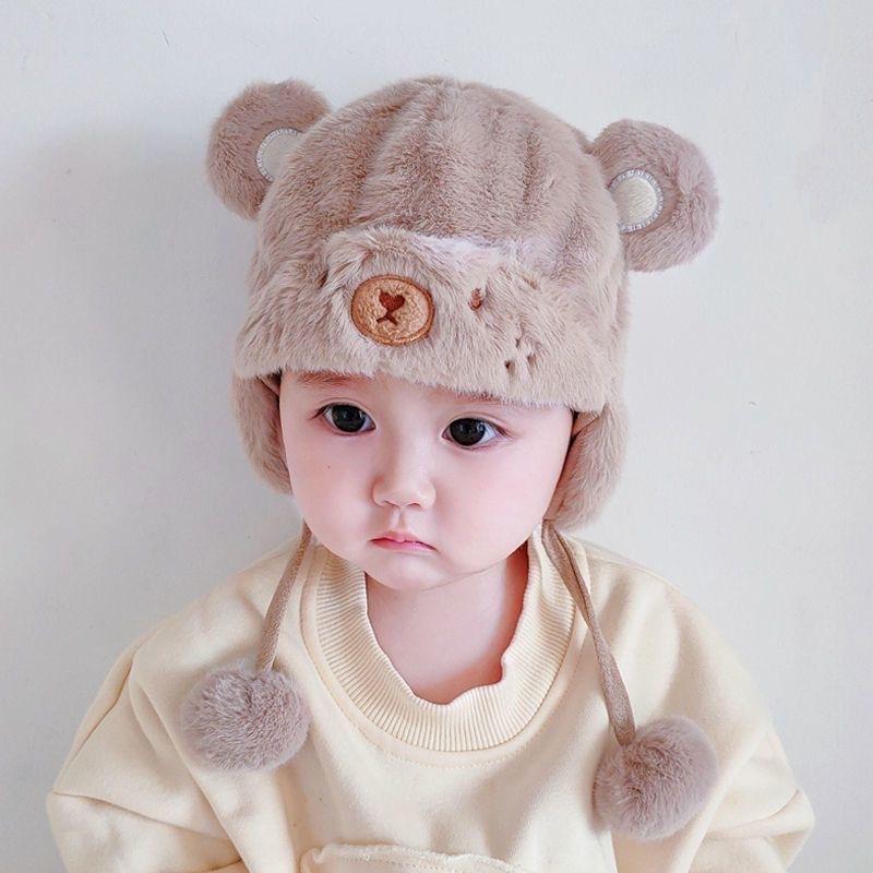 0-6M Baby Hat Autumn and Winter Six-month Baby Hat Plush Winter Male Treasure Cute Super Cute Winter Princess Ear Protection