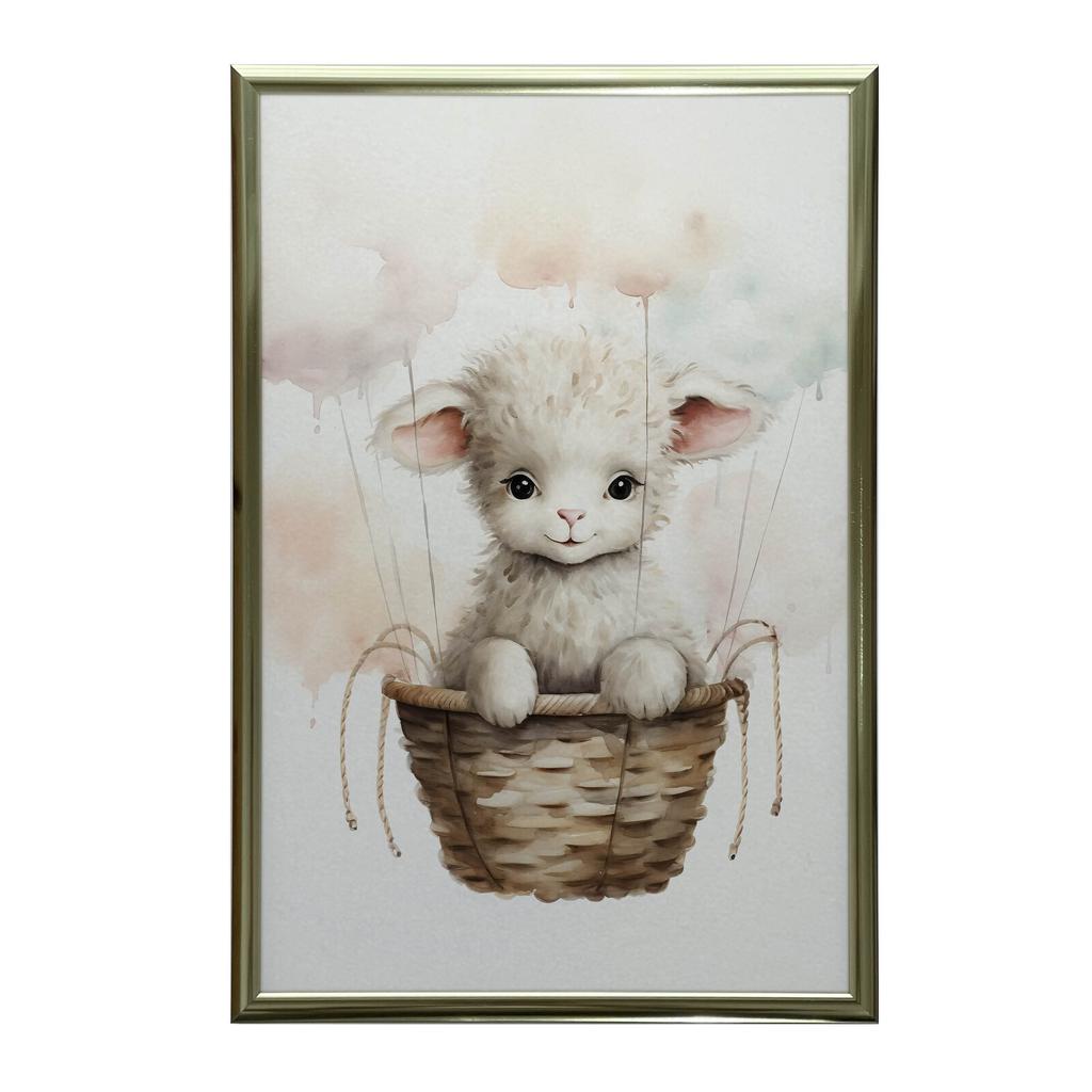 Sheep On a Cloud Walk Sheep On a Cloud Walk, 50X70 Cm, Unframed, Premium Canvas On Stretcher