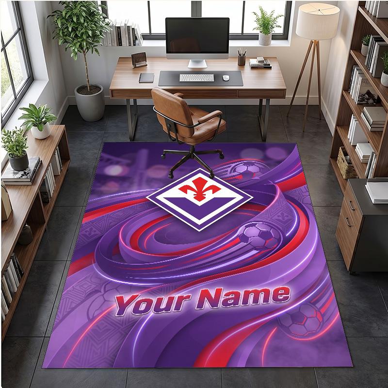 Crystal Velvet Rug Fiorentina FC Print Custom Name Text Floor Mat Home Decor