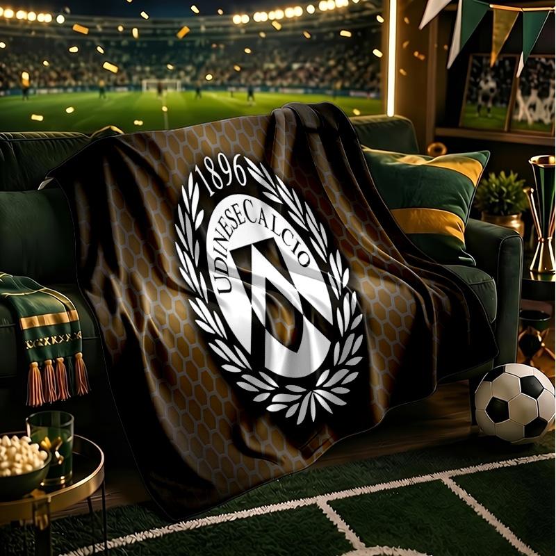 Udinese-Calcio Crest Design Throws Blanket Flannel Blankets Plush for Couch Bed Gifts for Men Women Travel picnic blanket Christmas fan gifts