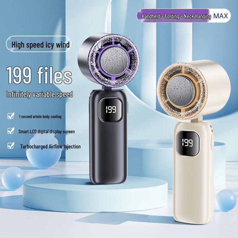 Portable Neck and Handheld Cooling Fan with Ice Compress