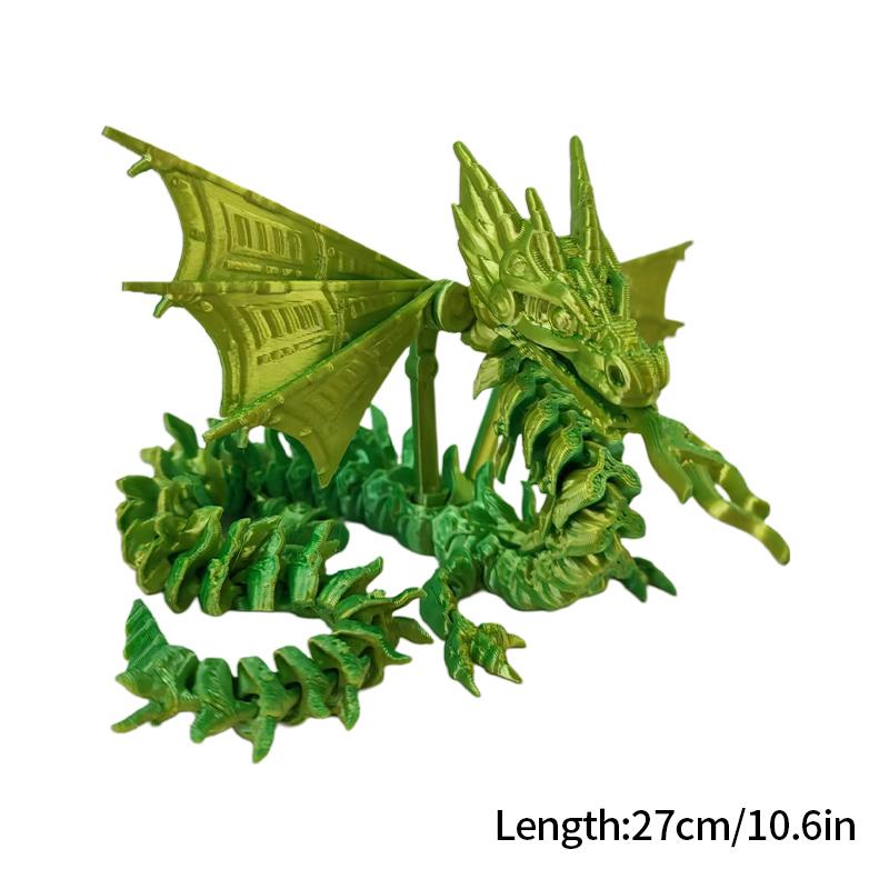 3D Printed Chinese Dragon Rotatable Dragons Kid Gifts Realistic Dragon Statue Landscaping Decoration Printed Figures Animals
