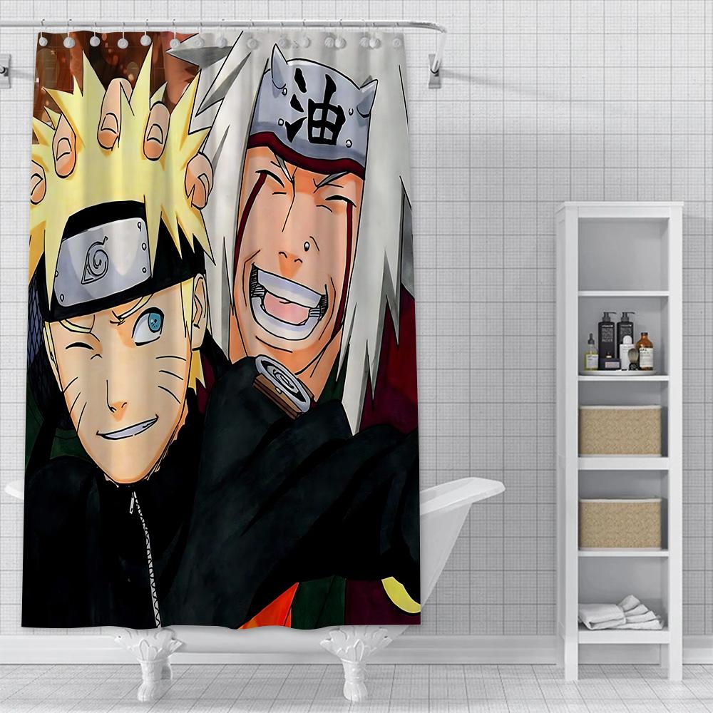 Hot Japan Anime N-NarutoS Shower Curtain Waterproof Polyester Fabric Paint Bath Curtains Home Bathroom Decor Curtain With Hook