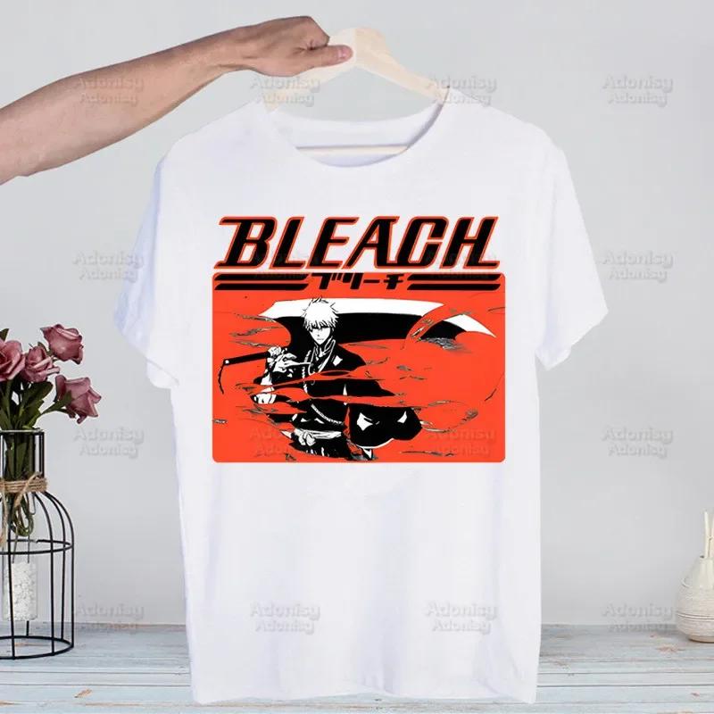 Bleach Kurosaki Ichigo Manga Anime Harajuku T-shirts Summer Men Hip Hop Funny Tshirt Streetwear t shirts Short Sleeve Tops