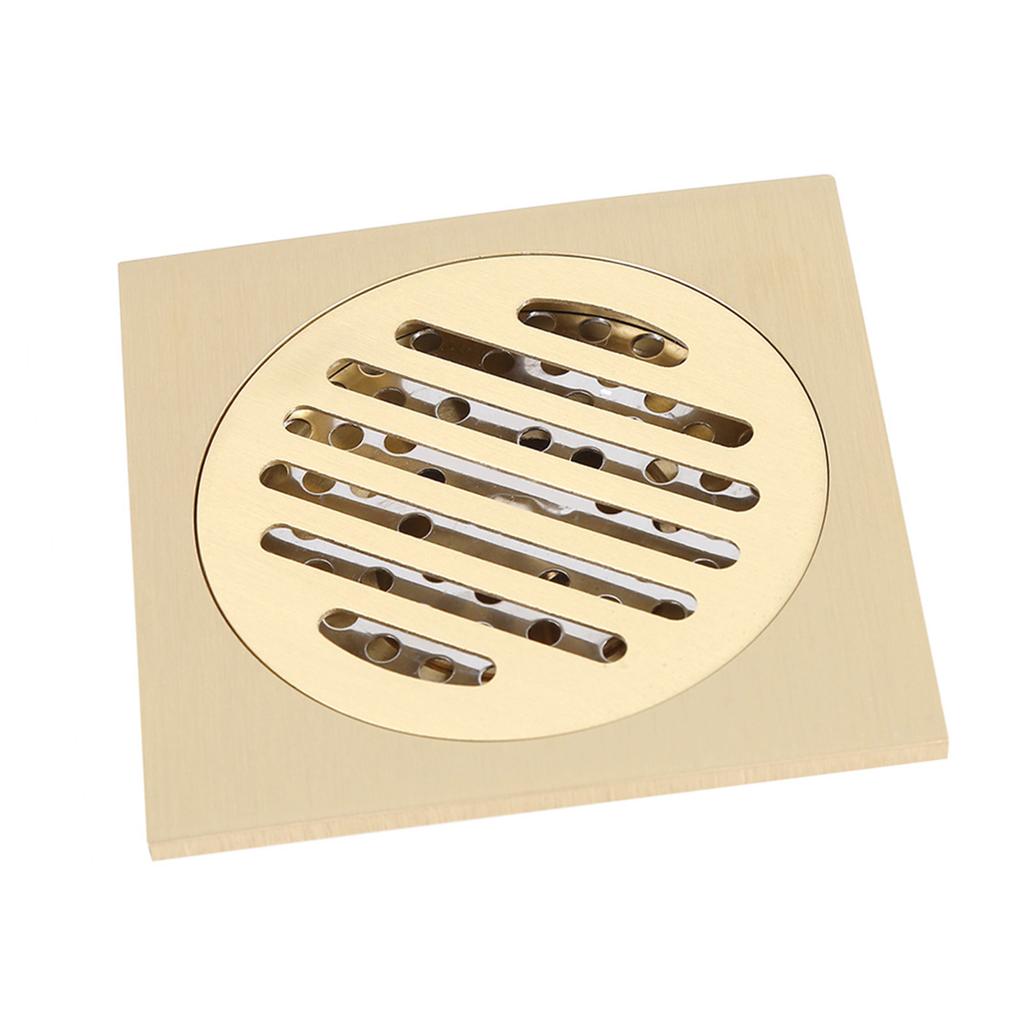 Square Floor Drain Bathroom Shower Waste Grate Brass Constructed Strainer Home Attachment