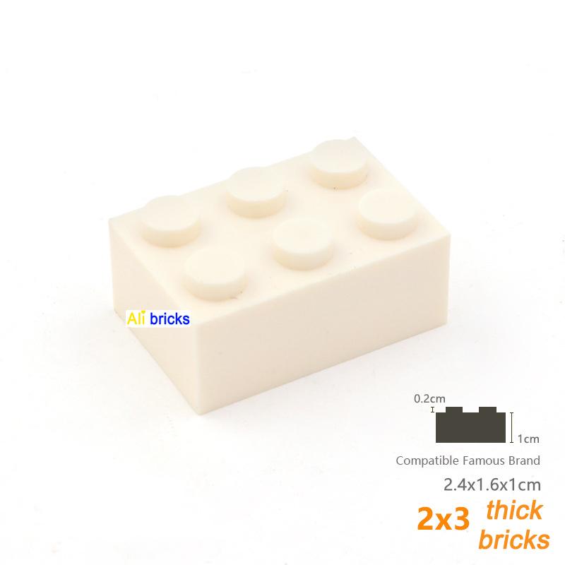 60pcs Thick 2x3 DIY Building Blocks Figures Bricks Dots Educational Creative Size Compatible With 3002 Plastic Toys for Children