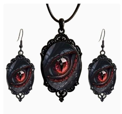 Dark Gothic Necklace and Earring Set one size
