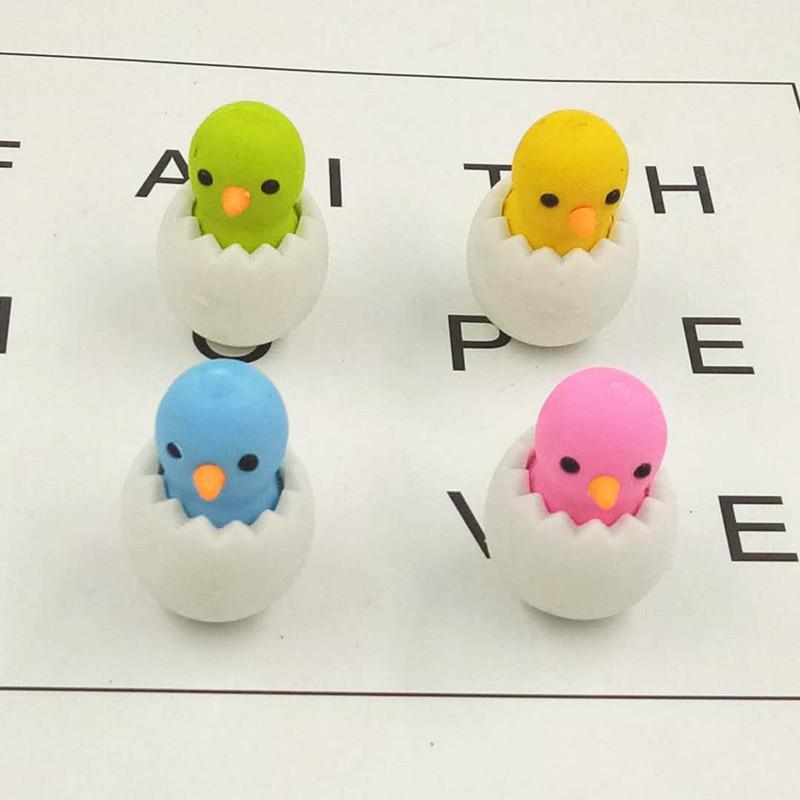 School Supplies Internet Celebrity Creative Egg Chicken Eraser Detachable Student Cartoon Cute Animal Eggshell Kawai Stationery