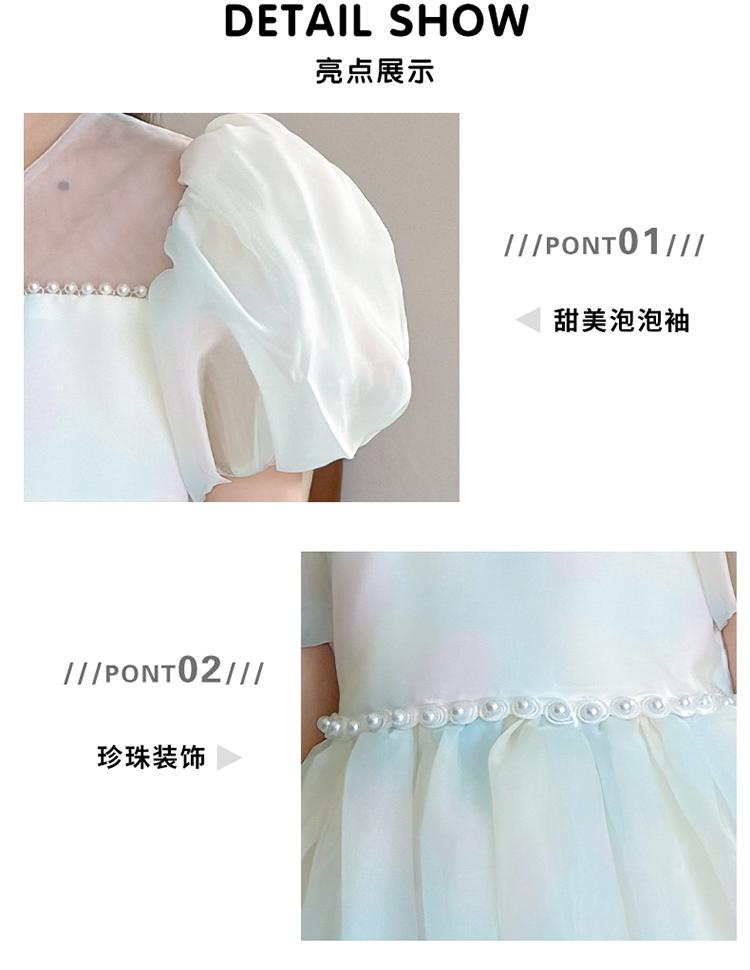 Summer Bubble Sleeve Princess Dress for Girls 2026 New Summer Children's Day Performance Skirt, Sweet Style Dress for Adults