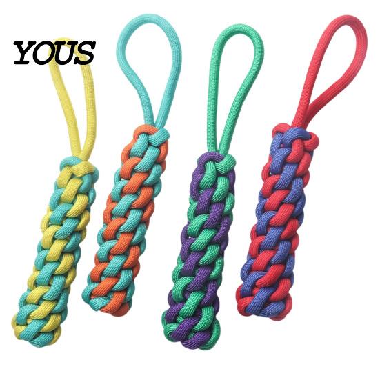 Durable Dog Rope Toys Woven Braided Toy, Cotton Knotted Chew Aggressive Anxiety Relief for Dogs Interactive Tug-of-War Ring Pet Toy Indoor And Outdoor