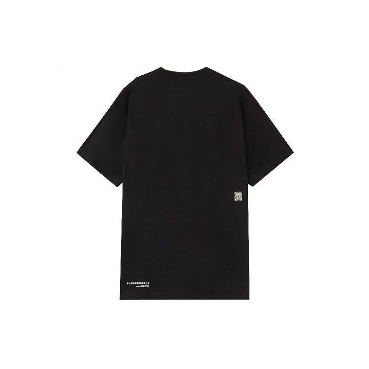 Li Ning T Shirts Men's Black Crew Neck Moderate Straight Fit AHSR915-3
