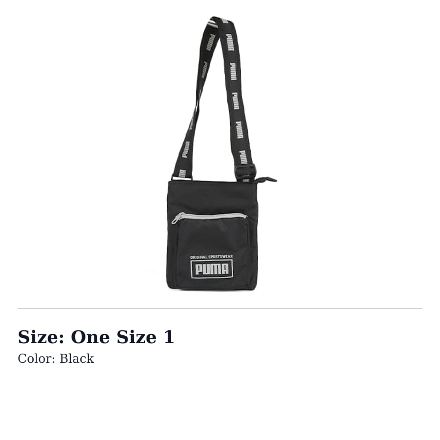 PUMA Fabric Shoulder Bag, Crossbody Bag Regular Unisex Black 076926-01
