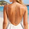Adjustable Body Chain Rhinestone Waterdrop Back Chain, Bridal Wedding Backless Dress Backdrop Accessory Waist Necklace, Sexy Jewelry for Women Neck